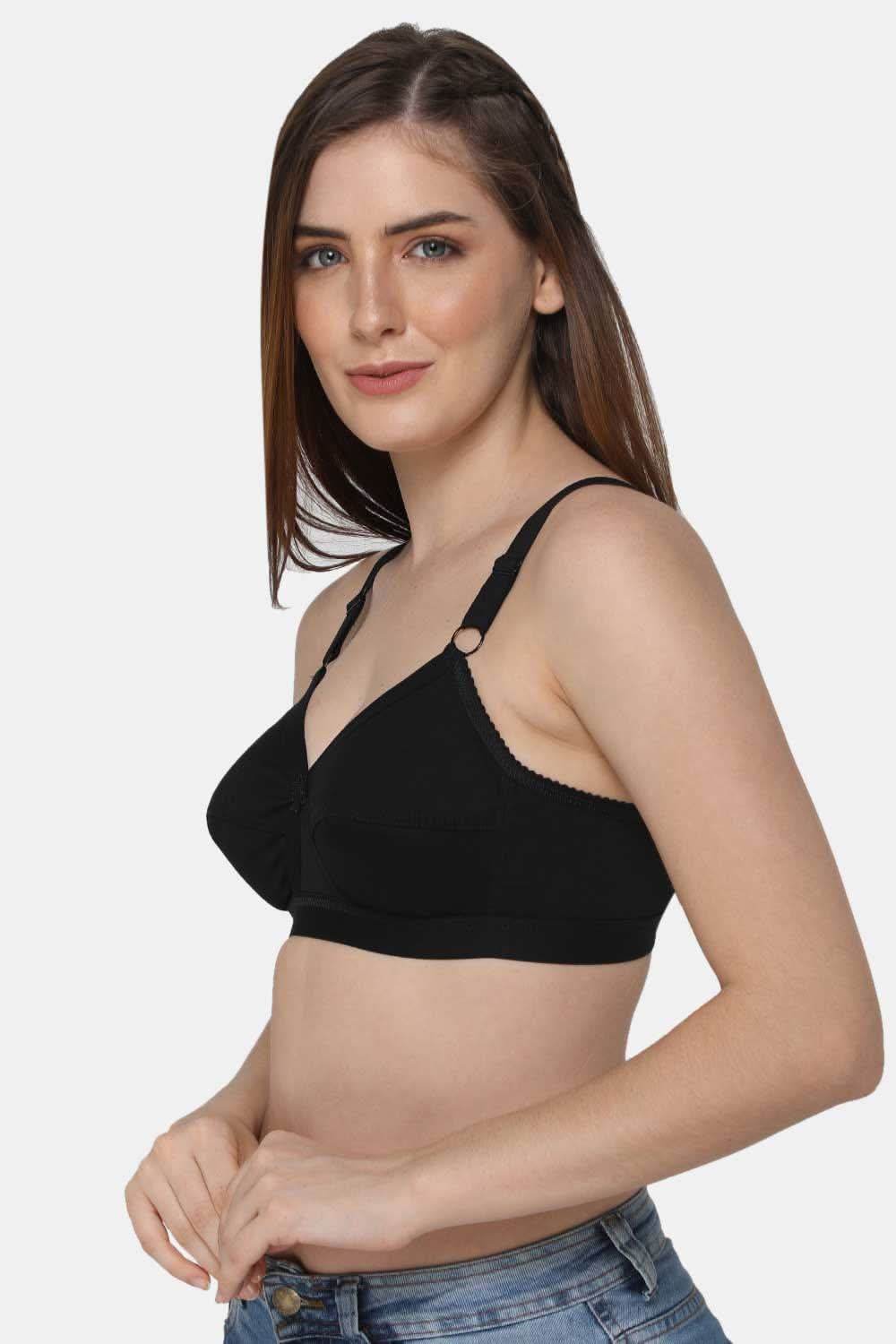 Everyday Cotton Full-Figure High Coverage Intimacy Bra - Black - Naidu Hall Family Store