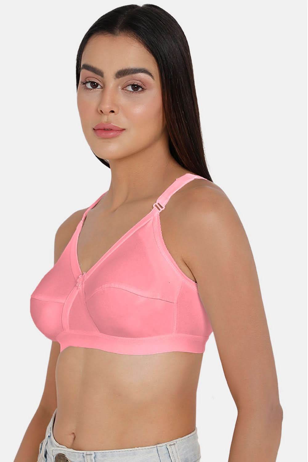 Full Coverage Non-Padded Non-Wired Intimacy Bra Pink Shade - KRISS KROSS - Naidu Hall Family Store