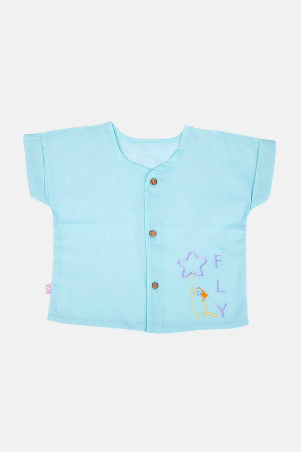 Oh Baby Fly Embroidery Extended Half Sleeve Shirt - EV01 - Naidu Hall Family Store