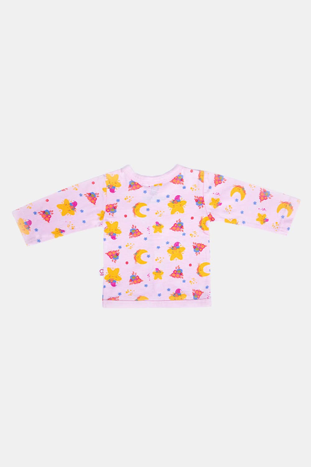 Oh Baby Star Print V- Neck Full Sleeve - FS01 Size 0m-3m Color Off White