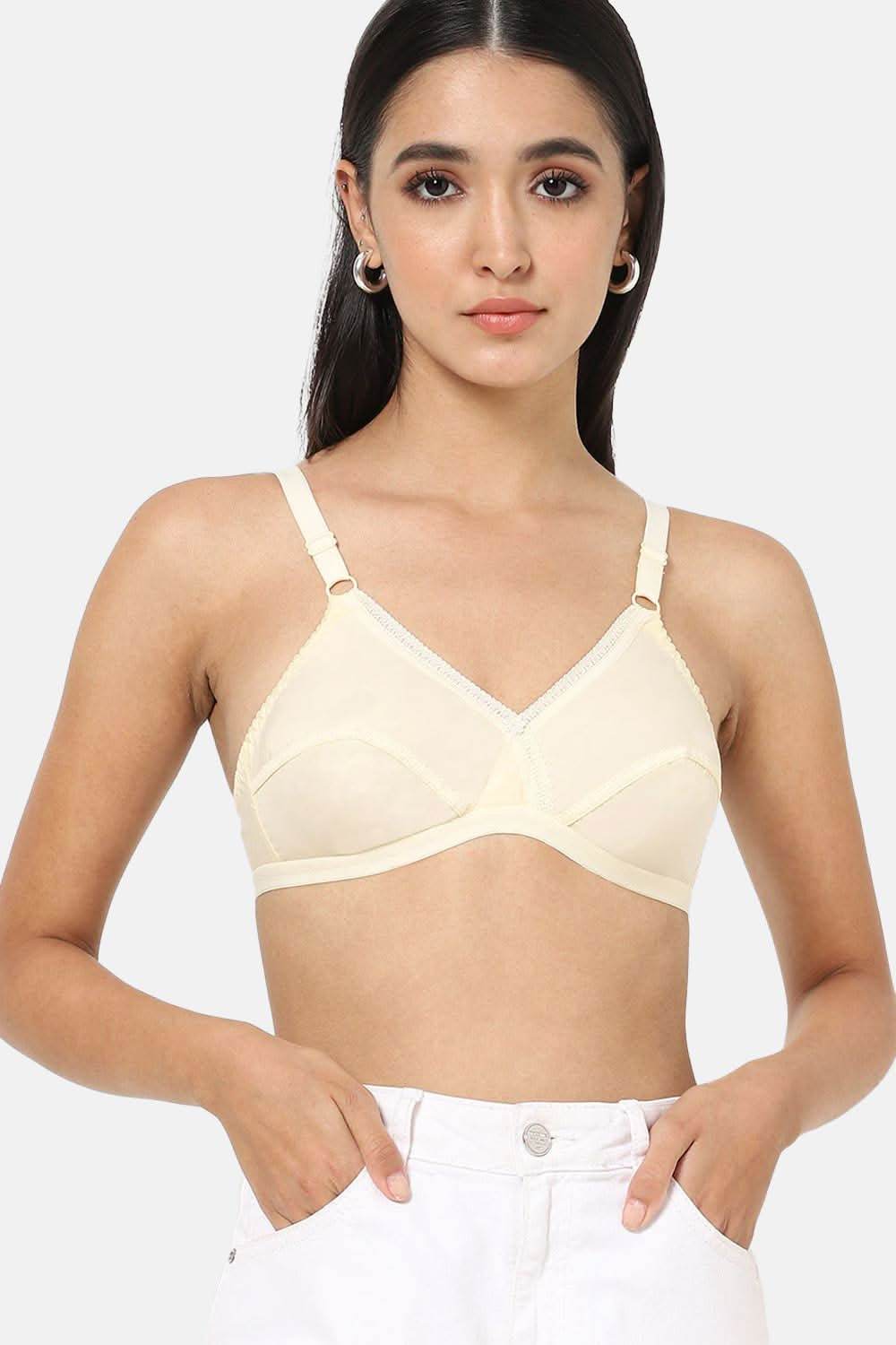 Naidu Hall Medium Coverage Non-Padded Broad & Adjustable Straps Cotton Saree Bra - Lovable - Prime Shade - Naidu Hall Family Store