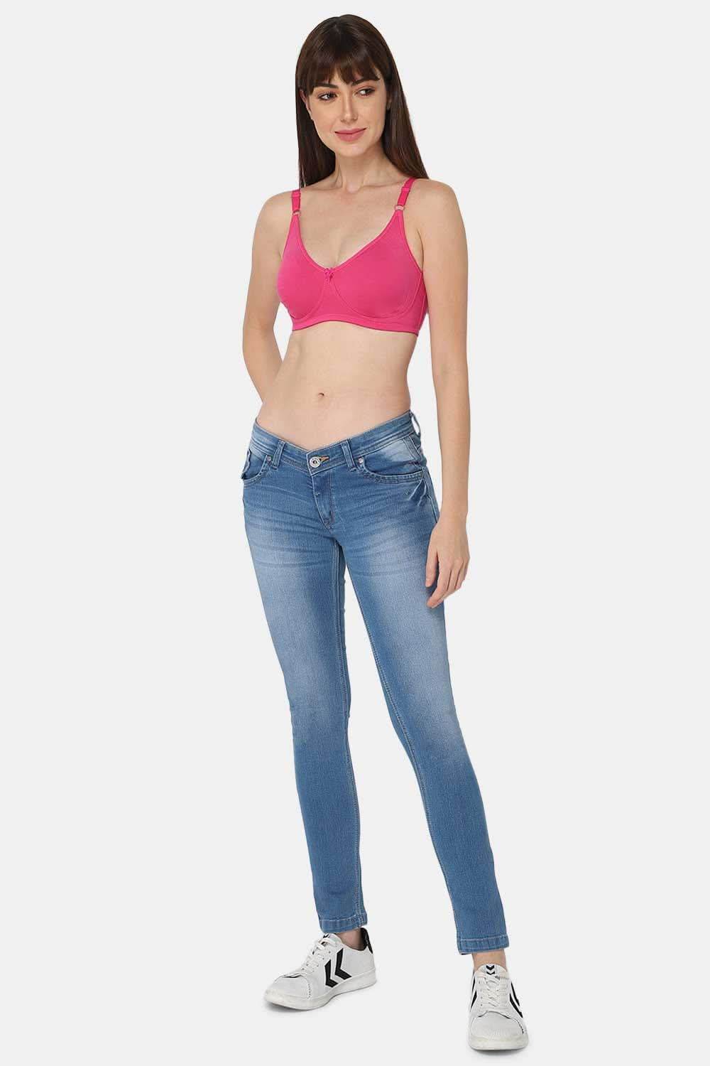Full Coverage Non-Padded Non-Wired Intimacy T-Shirt Saree Bra - ES02 - Pink Shade - Naidu Hall Family Store