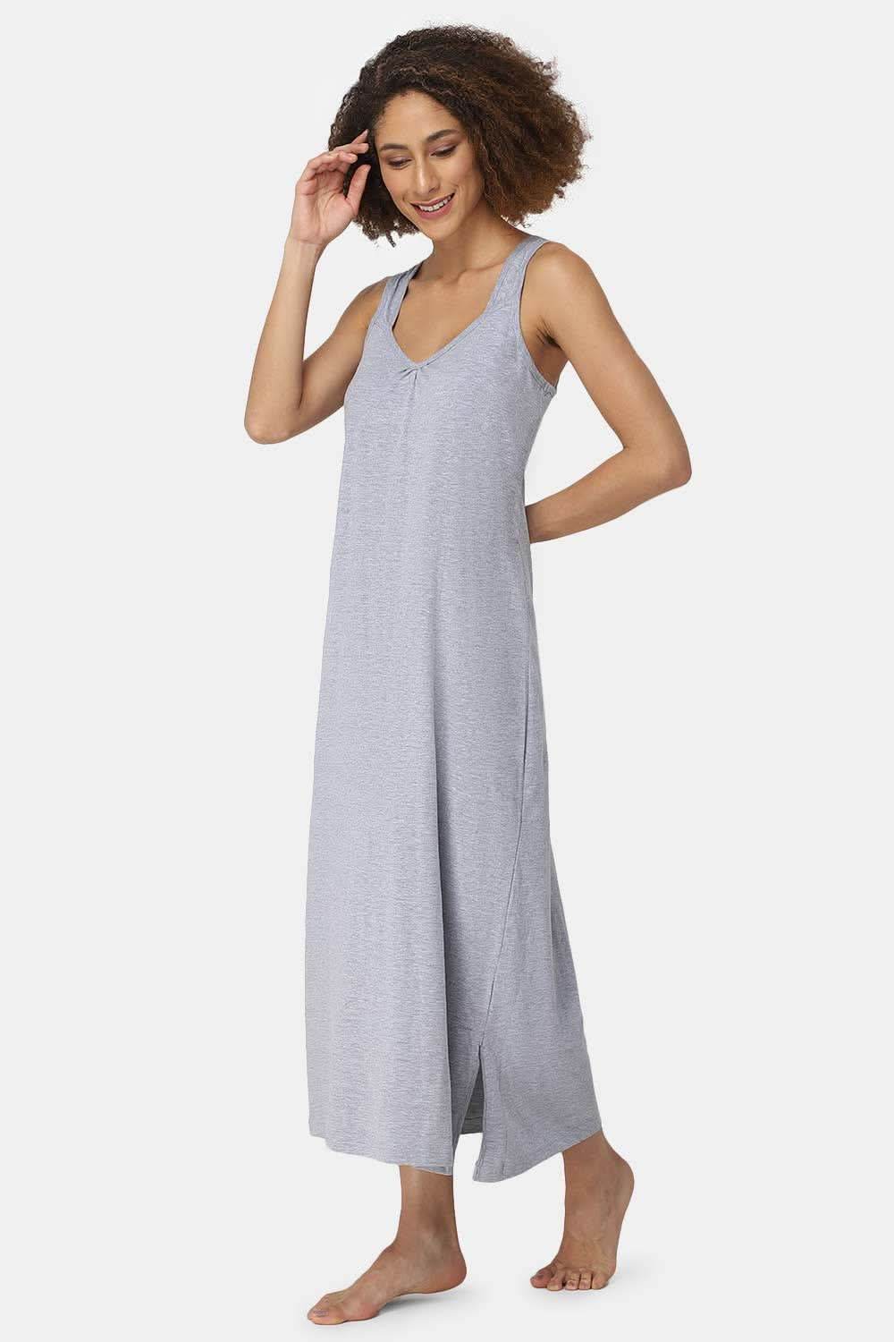 Intimacy Sleeveless Full-Length Night Slip | Ultra-Soft Cotton Comfort for All Seasons - Naidu Hall Family Store