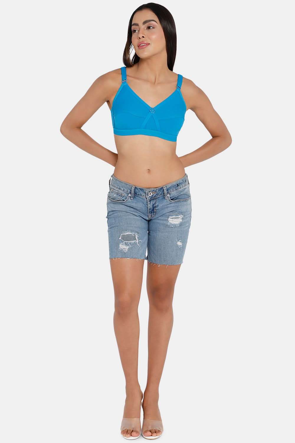Full Coverage Non-Wired Non-Padded Back Closure Intimacy Blue Shade Brasserie - KRISS KROSS - Naidu Hall Family Store