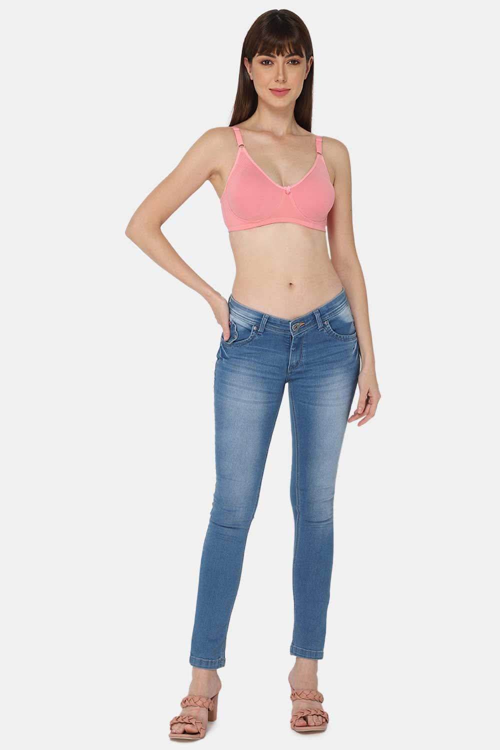 Full Coverage Non-Padded Non-Wired Intimacy T-Shirt Saree Bra - ES02 - Pink Shade - Naidu Hall Family Store