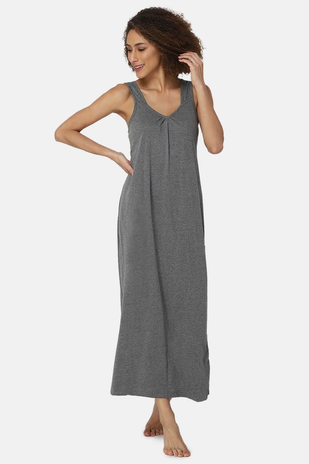 Intimacy Sleeveless Full-Length Night Slip | Ultra-Soft Cotton Comfort for All Seasons - Naidu Hall Family Store