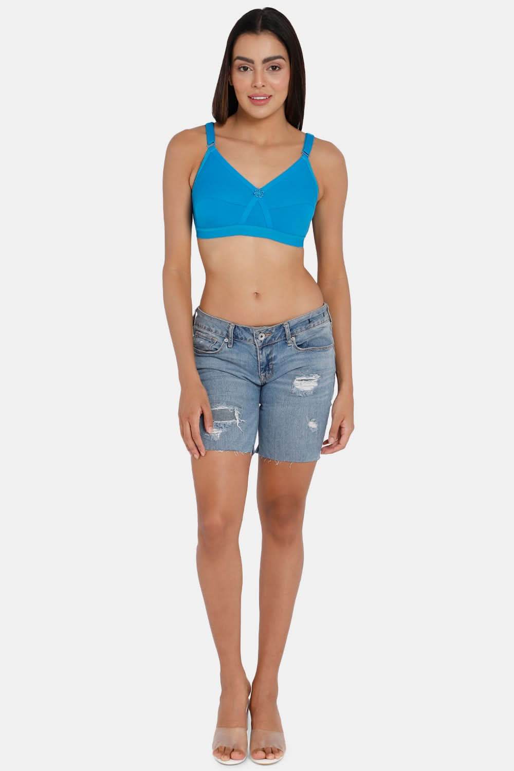 Full Coverage Non-Wired Non-Padded Back Closure Intimacy Blue Shade Brasserie - KRISS KROSS - Naidu Hall Family Store