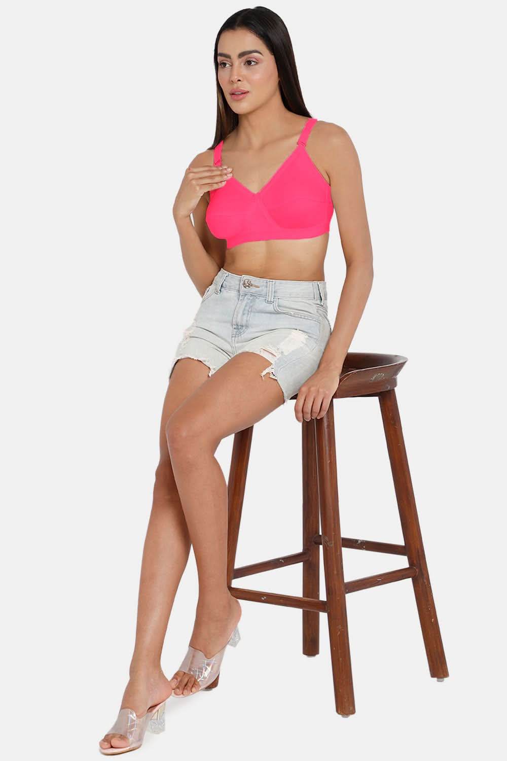 Full Coverage Non-Padded Non-Wired Intimacy Bra Pink Shade - KRISS KROSS - Naidu Hall Family Store