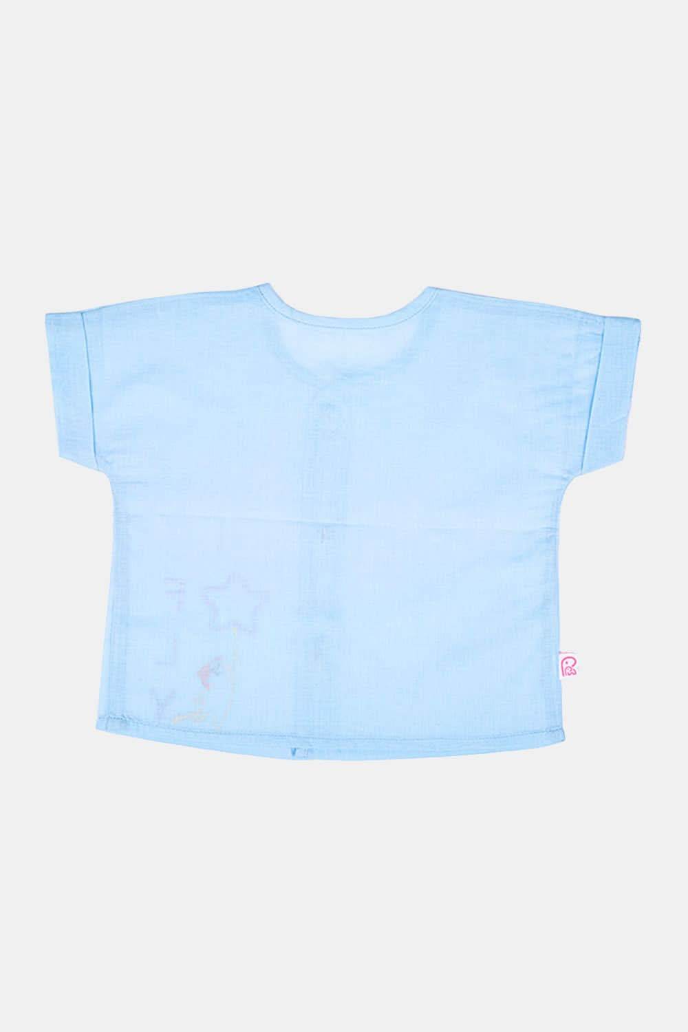 Oh Baby Fly Embroidery Extended Half Sleeve Shirt - EV01 - Naidu Hall Family Store