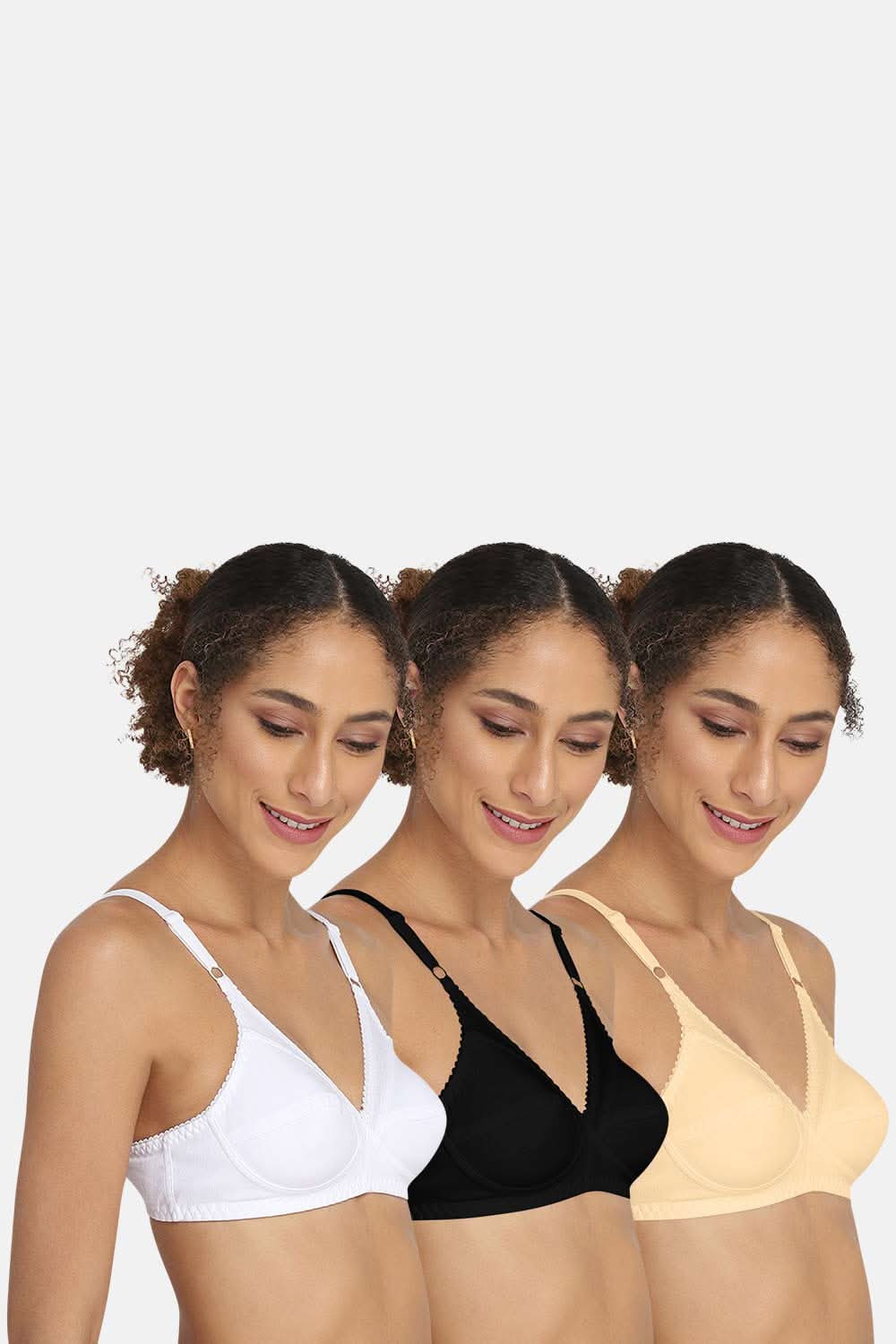 Naiduhall Saree Bra - CHARMI - Must Have Pack Size Charmi/White_Black_Skin/Economy Color 32B