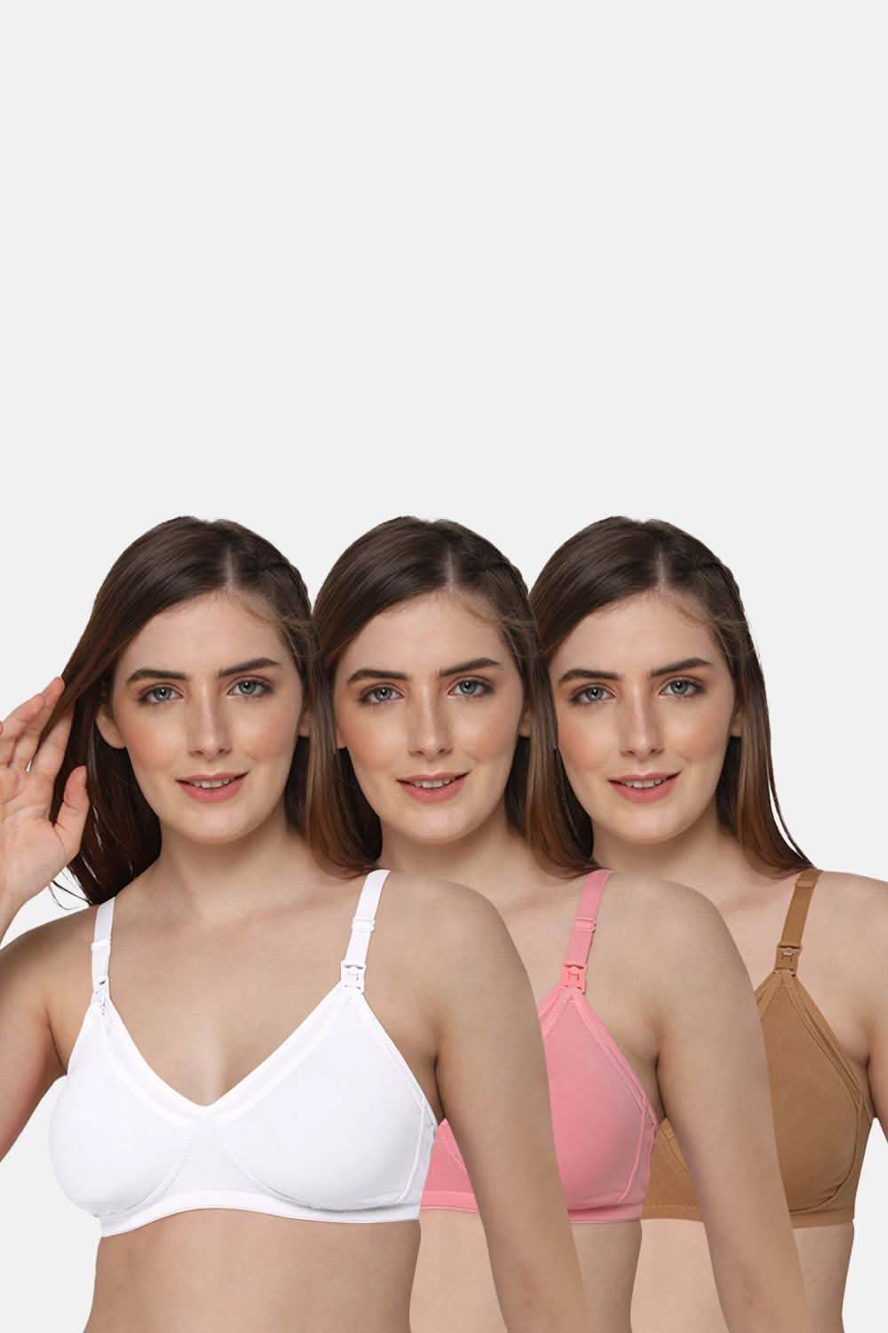 Naidu Hall Non-Padded Nursing Bra - Feeding Bra - Maternity Bra - FB909 - Must Have Pack - Naidu Hall Family Store
