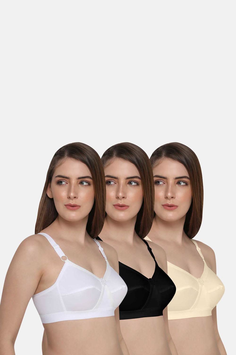 Intimacy Full Support Bra - FULL FIGURE - Must Have Pack Size FULL FIGURE/White_Black_Skin/DEF Color 32B