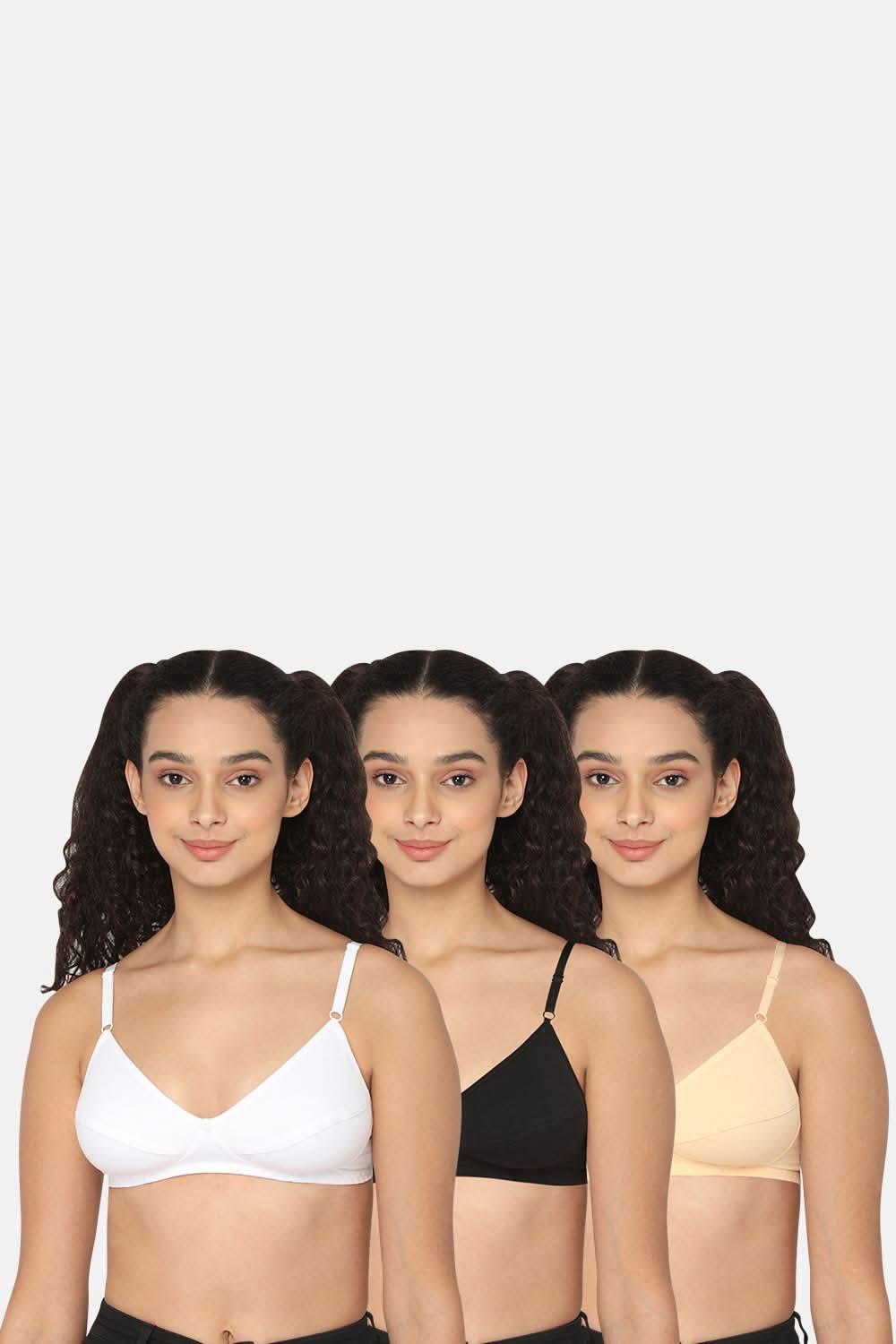 Naiduhall Saree Bra - GLORI - Must Have Pack Size Glori/White_Black_Skin/Economy Color 30B
