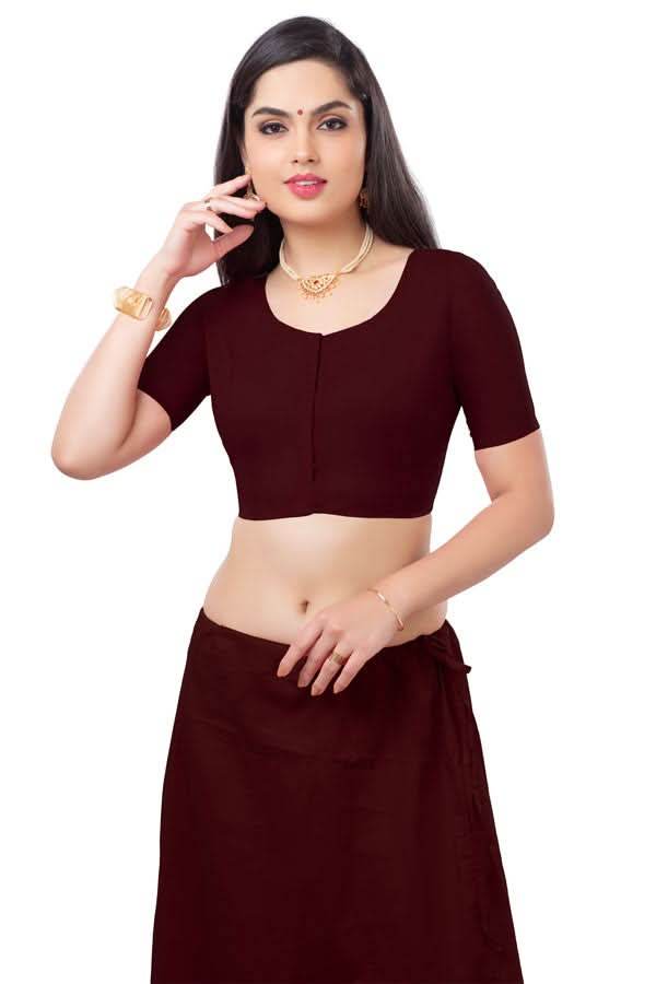 Naidu Hall Princess Cut Front Open Back Covered two by two Blouse - Naidu Hall Family Store