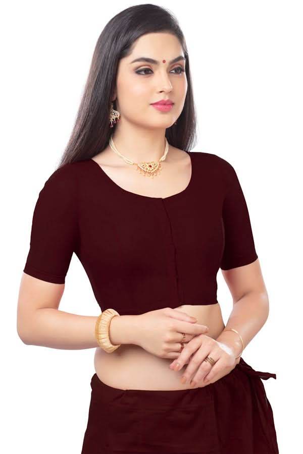 Naidu Hall Princess Cut Front Open Back Covered two by two Blouse - Naidu Hall Family Store