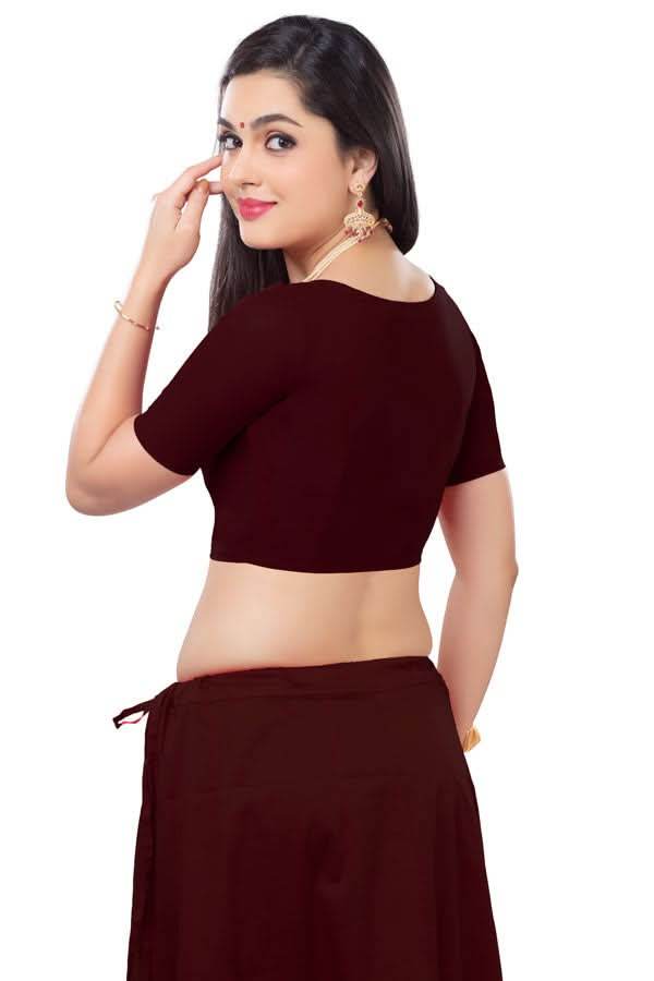 Naidu Hall Princess Cut Front Open Back Covered two by two Blouse - Naidu Hall Family Store