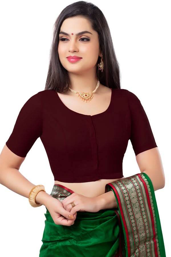 Naidu Hall Princess Cut Front Open Back Covered two by two Blouse - Naidu Hall Family Store