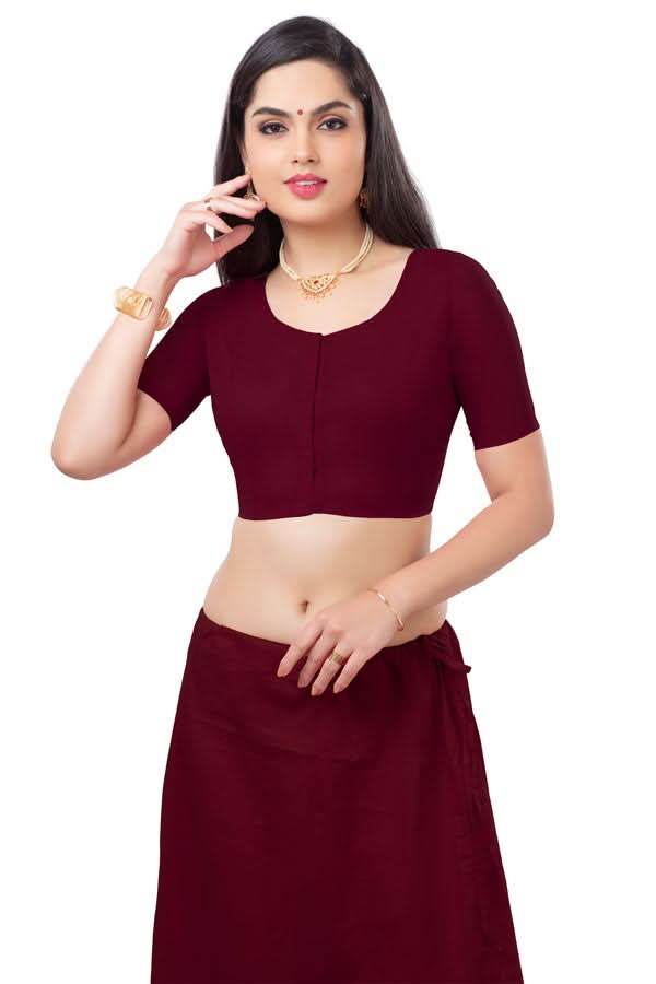 Naidu Hall Princess Cut Front Open Back Covered two by two Blouse - Naidu Hall Family Store