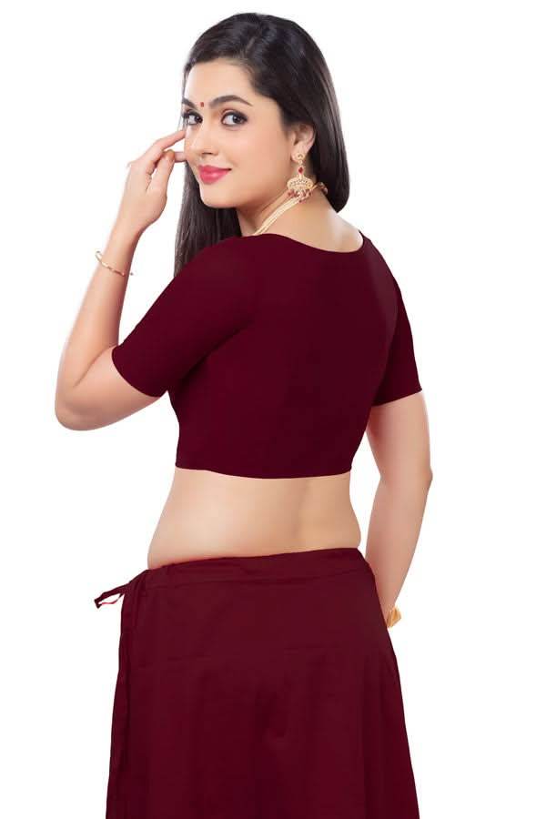 Naidu Hall Princess Cut Front Open Back Covered two by two Blouse - Naidu Hall Family Store