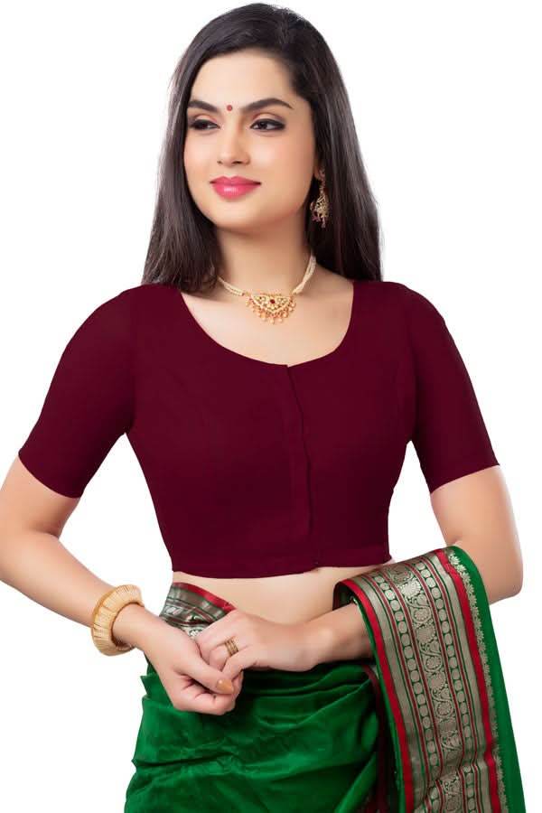 Naidu Hall Princess Cut Front Open Back Covered two by two Blouse - Naidu Hall Family Store