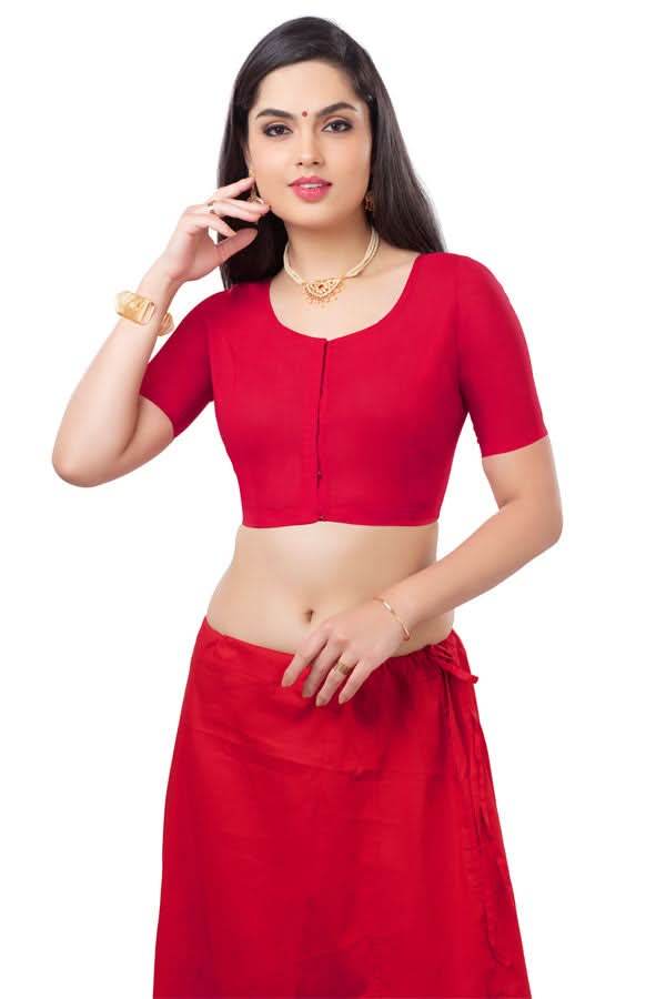 Naidu Hall Princess Cut Front Open Back Covered two by two Blouse - Naidu Hall Family Store