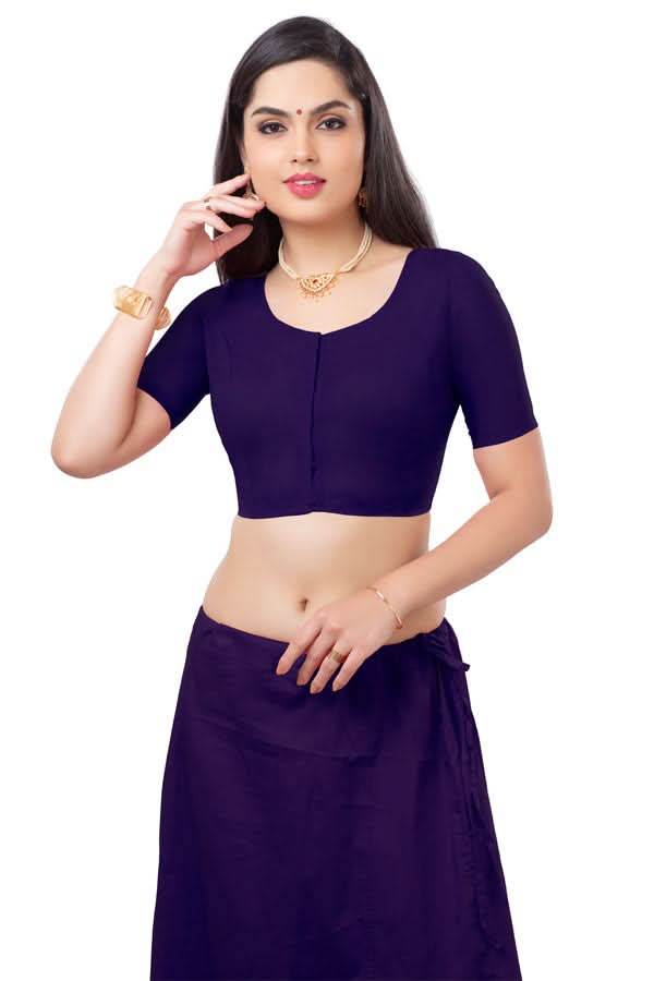 Naidu Hall Princess Cut Front Open Back Covered two by two Blouse - Naidu Hall Family Store