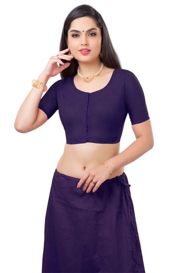Naidu Hall Princess Cut Front Open Back Covered two by two Blouse - Naidu Hall Family Store