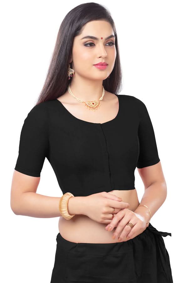 Naiduhall Princess Cut Short Sleeve 2*2 Blouse Size Navy Blue Color 34