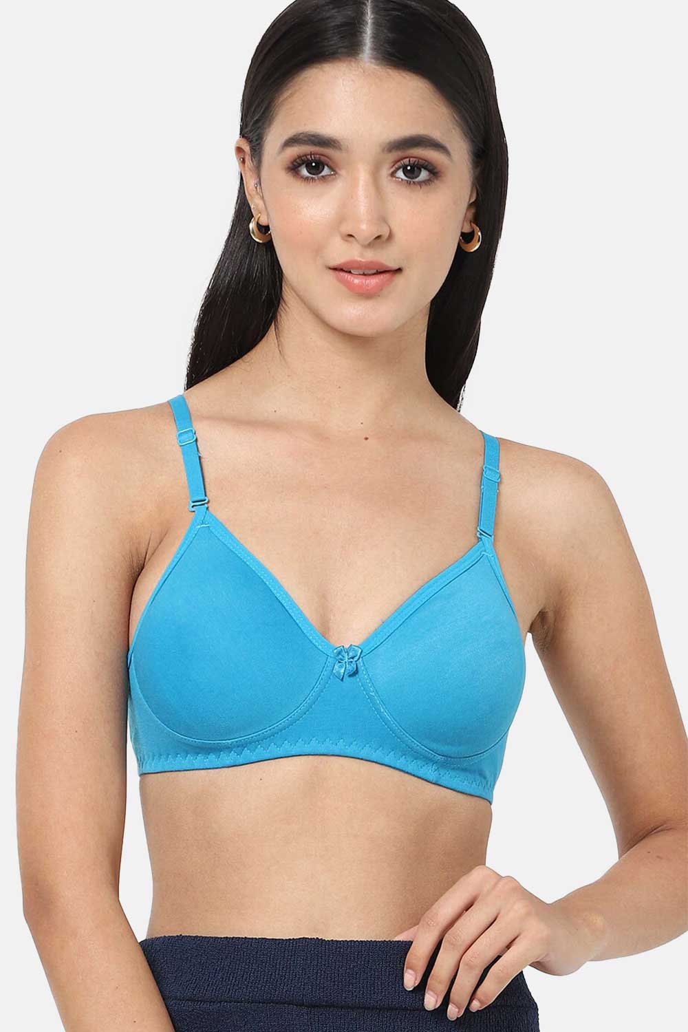 Buy Padded Non-Wired Full Cup Multiway Bridal Bra in Teal Blue