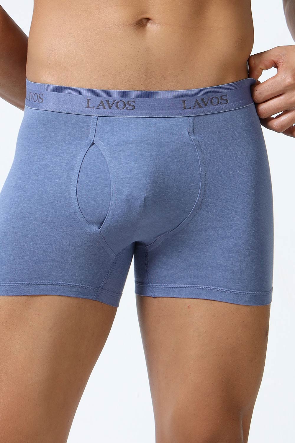Lavos Men's Bamboo Cotton Trunks Briefs | Mid Rise 4-Way Stretch Underwear | Ultra-Soft Organic Cotton Boxer Briefs with Antibacterial Comfort - LM2006