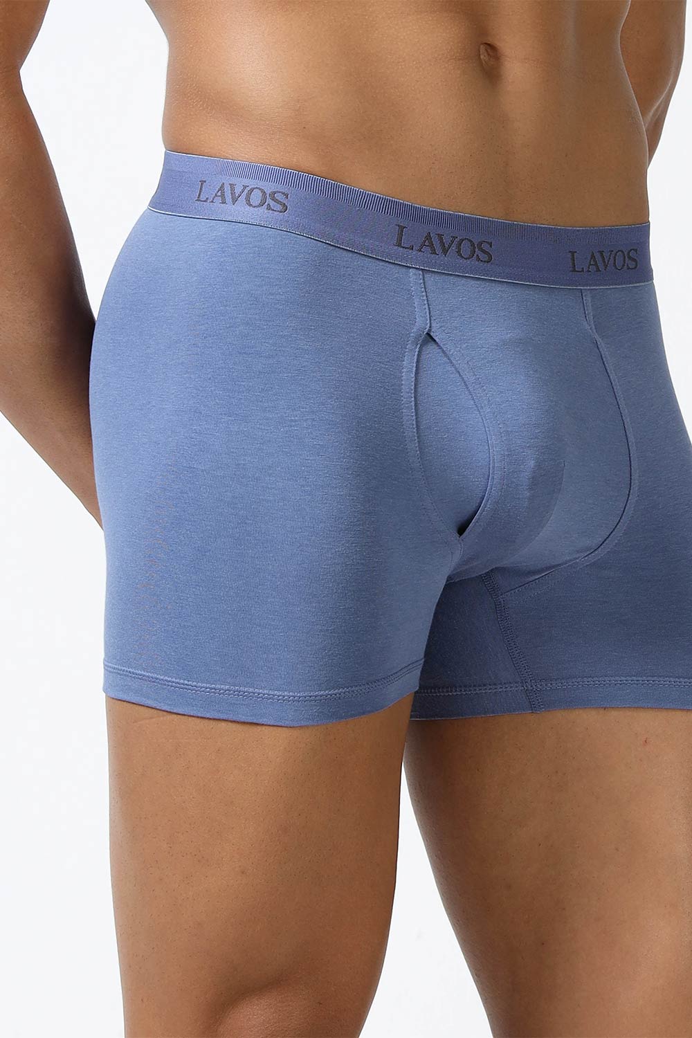 Lavos Men's Bamboo Cotton Trunks Briefs | Mid Rise 4-Way Stretch Underwear | Ultra-Soft Organic Cotton Boxer Briefs with Antibacterial Comfort - LM2006