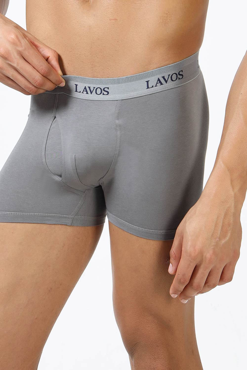 Lavos Men's Bamboo Cotton Trunks Briefs | Mid Rise 4-Way Stretch Underwear | Ultra-Soft Organic Cotton Boxer Briefs with Antibacterial Comfort - LM2006