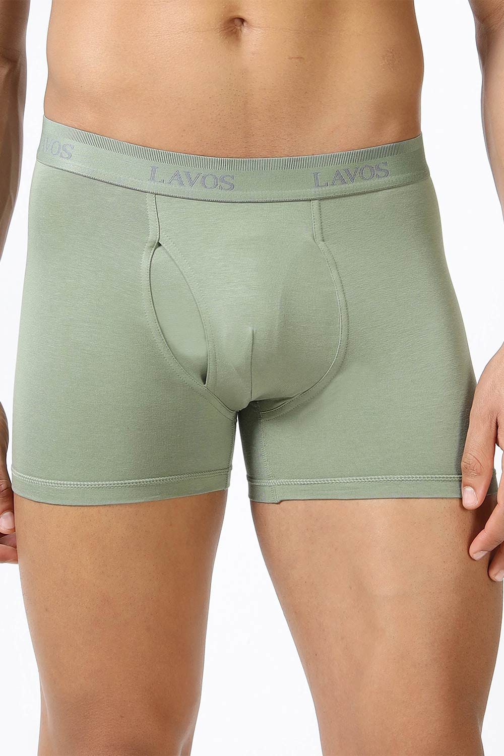 Lavos Men's Bamboo Cotton Trunks Briefs | Mid Rise 4-Way Stretch Underwear | Ultra-Soft Organic Cotton Boxer Briefs with Antibacterial Comfort - LM2006