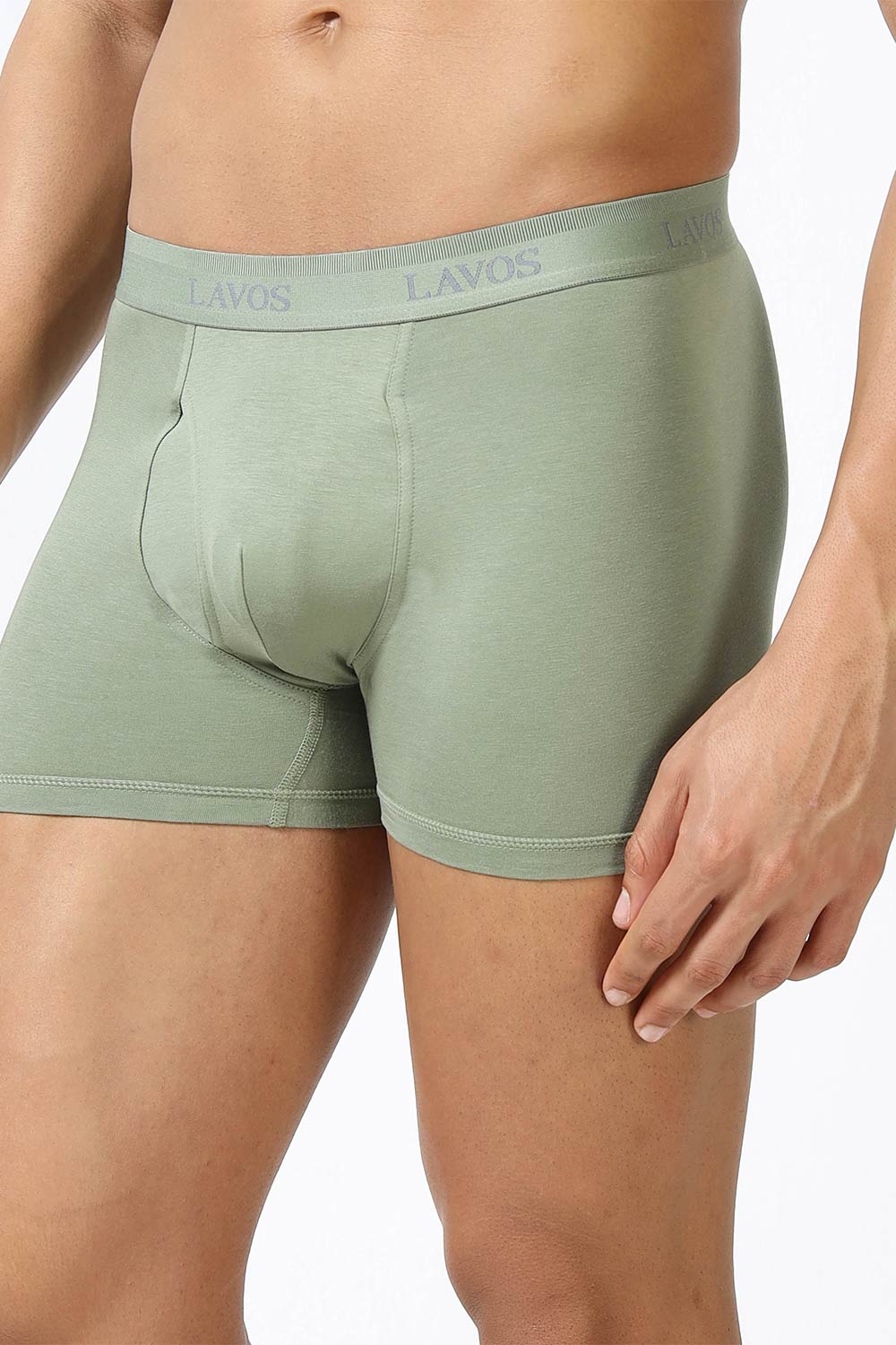 Lavos Men's Bamboo Cotton Trunks Briefs | Mid Rise 4-Way Stretch Underwear | Ultra-Soft Organic Cotton Boxer Briefs with Antibacterial Comfort - LM2006