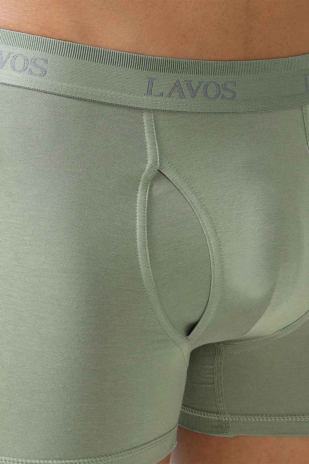 Lavos Men's Bamboo Cotton Trunks Briefs | Mid Rise 4-Way Stretch Underwear | Ultra-Soft Organic Cotton Boxer Briefs with Antibacterial Comfort - LM2006