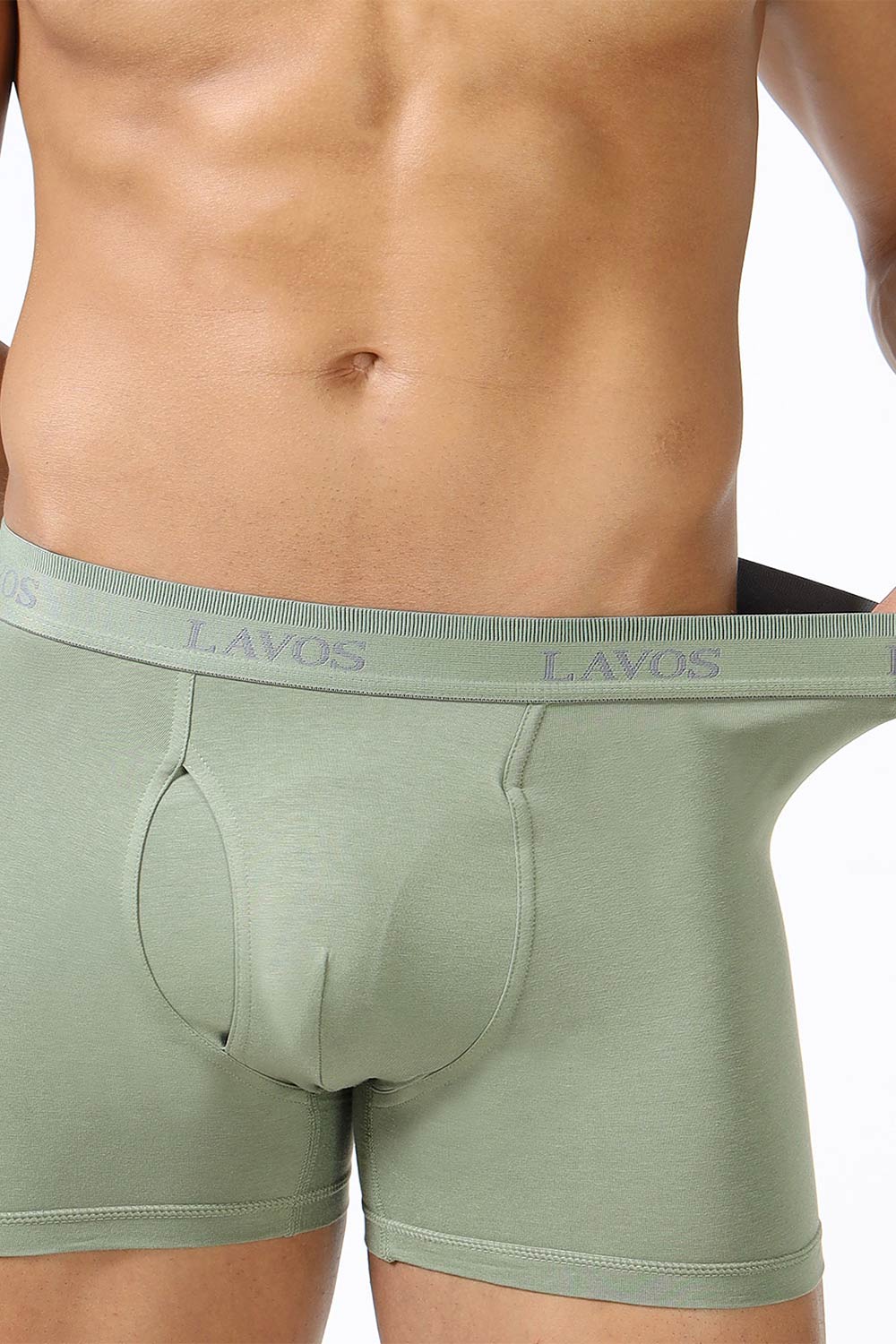 Lavos Men's Bamboo Cotton Trunks Briefs | Mid Rise 4-Way Stretch Underwear | Ultra-Soft Organic Cotton Boxer Briefs with Antibacterial Comfort - LM2006