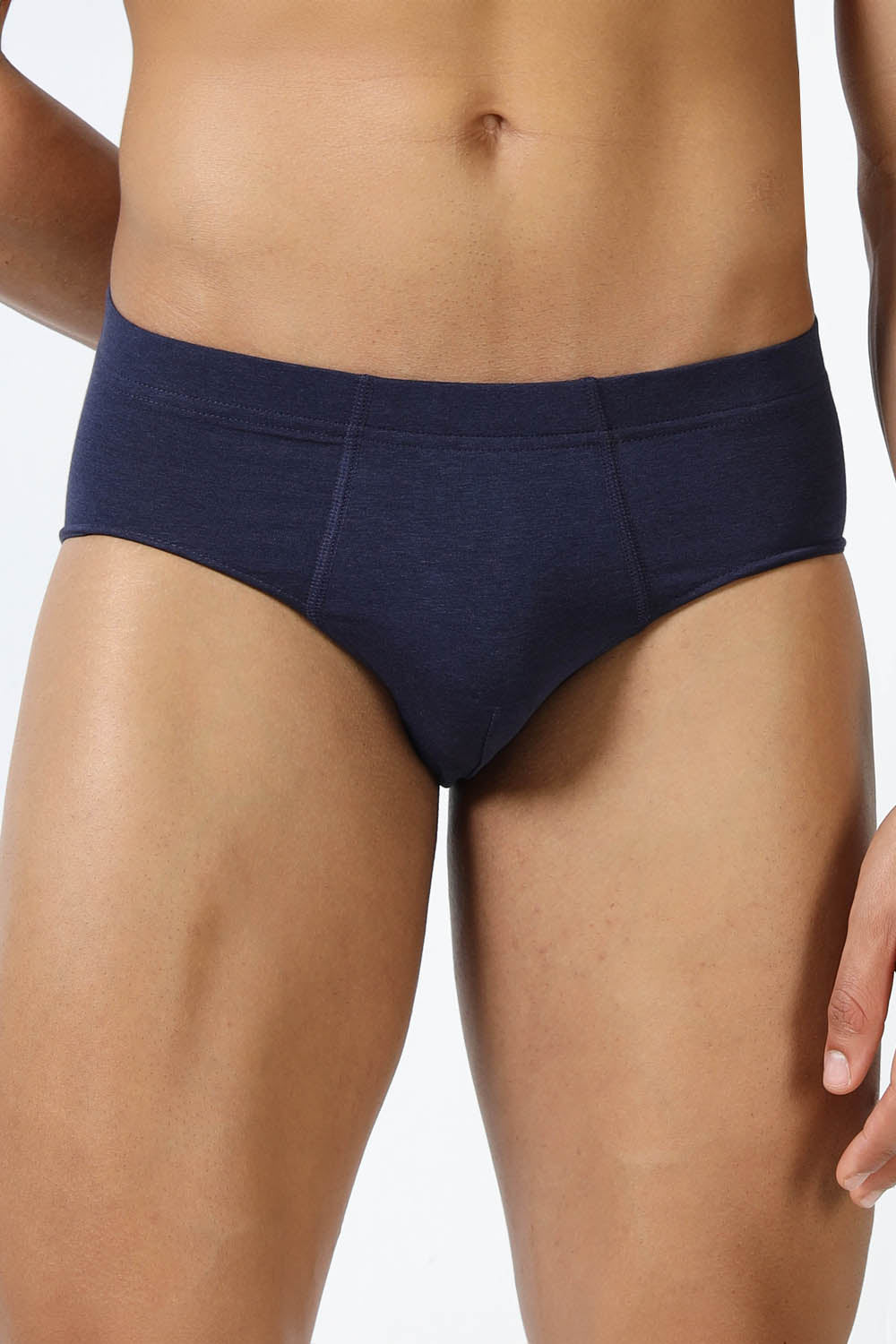 Lavos Men's Bamboo Cotton Brief | Mid Rise Solid Innerwear | 4-Way Stretch Organic Cotton Underwear with Natural Support - LM2011