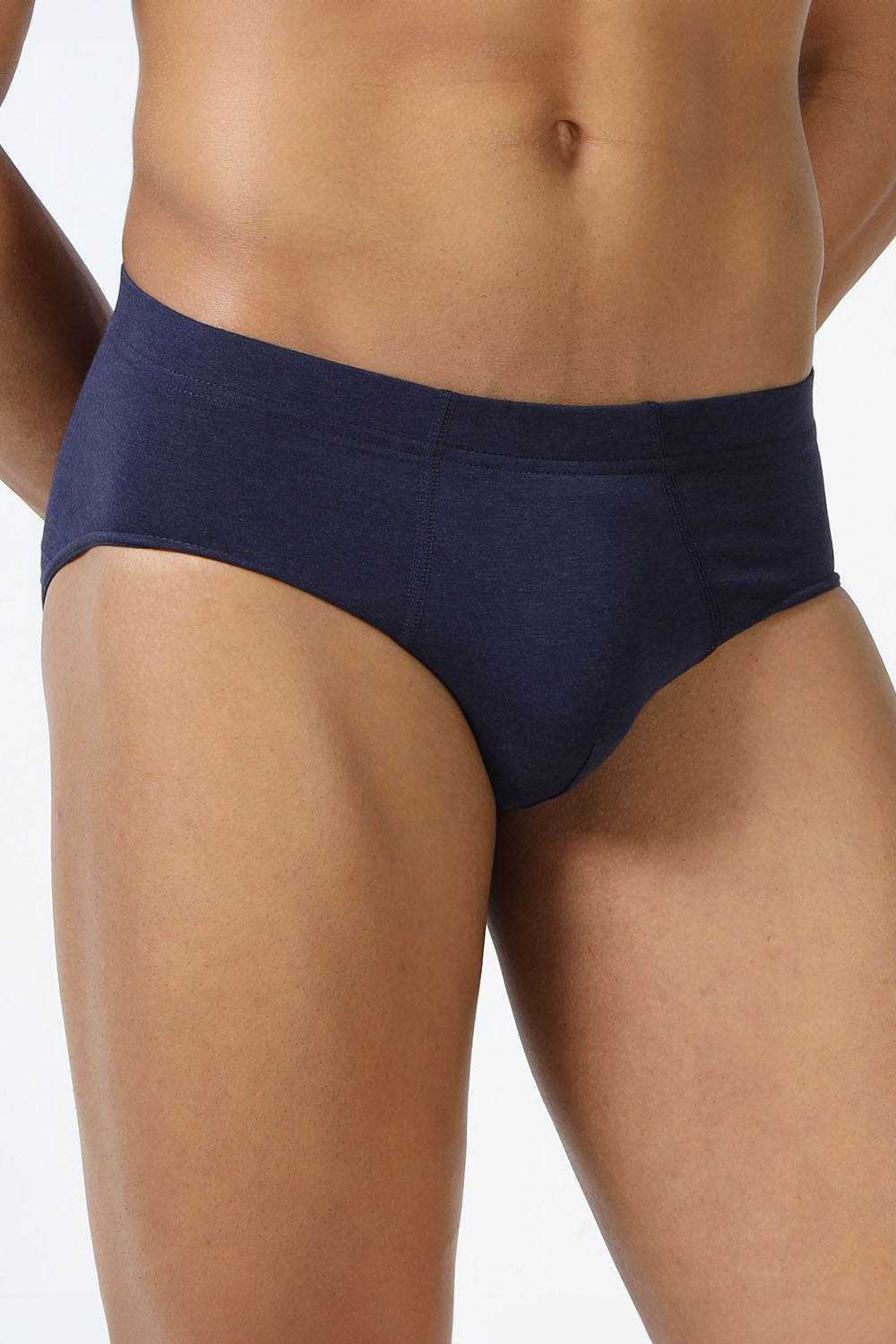 Lavos Men's Bamboo Cotton Brief | Mid Rise Solid Innerwear | 4-Way Stretch Organic Cotton Underwear with Natural Support - LM2011