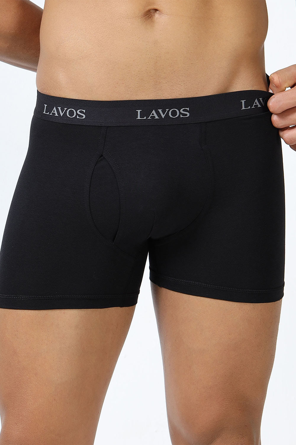 Lavos Men's Bamboo Cotton Boxer Briefs | Mid Rise 4-Way Stretch Underwear | Breathable Organic Cotton Antibacterial Trunks - LM2003
