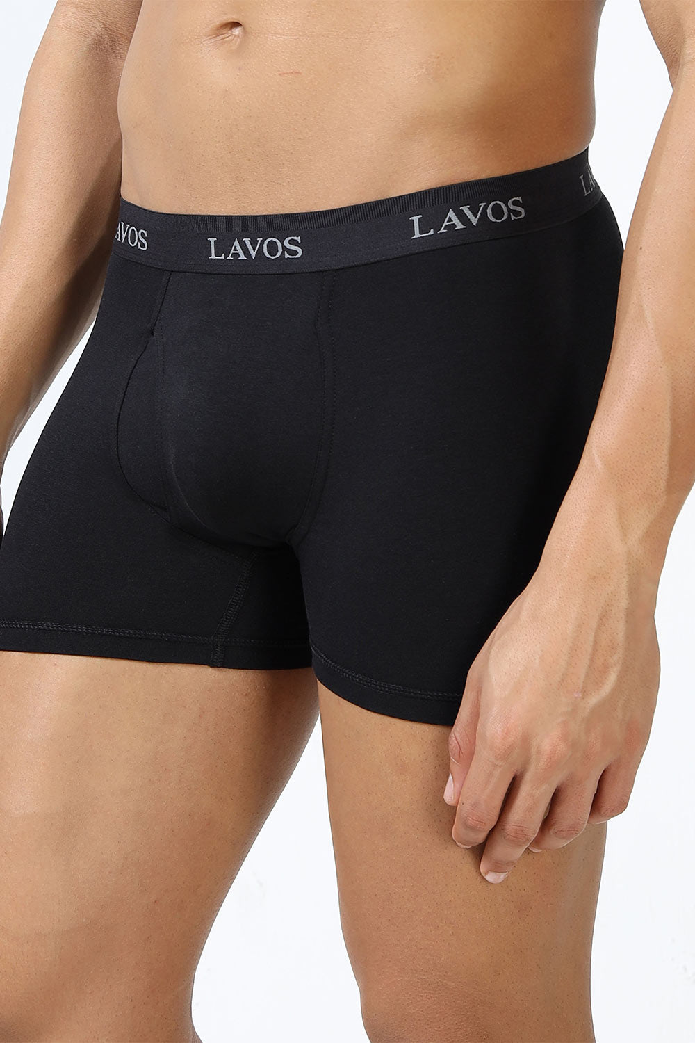 Lavos Men's Bamboo Cotton Boxer Briefs | Mid Rise 4-Way Stretch Underwear | Breathable Organic Cotton Antibacterial Trunks - LM2003