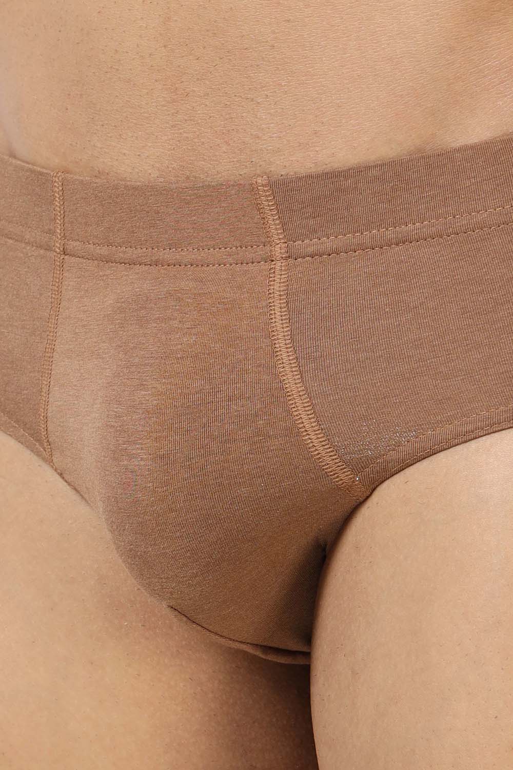 Lavos Men's Bamboo Cotton Brief | Mid Rise Solid Innerwear | 4-Way Stretch Organic Cotton Underwear with Natural Support - LM2011