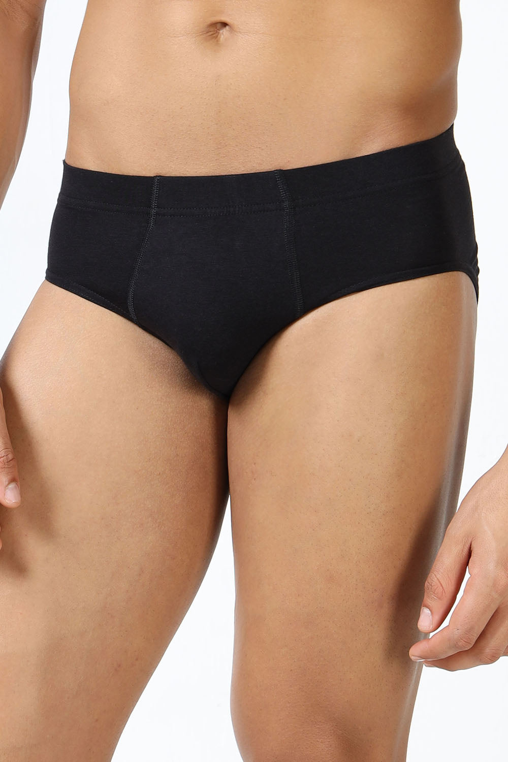 Lavos Men's Bamboo Cotton Brief | Mid Rise Solid Innerwear | 4-Way Stretch Organic Cotton Underwear with Natural Support - LM2011