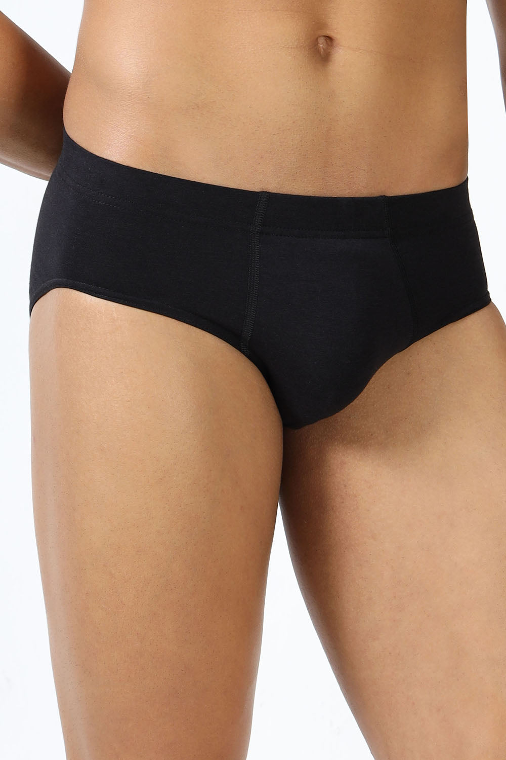 Lavos Men's Bamboo Cotton Brief | Mid Rise Solid Innerwear | 4-Way Stretch Organic Cotton Underwear with Natural Support - LM2011