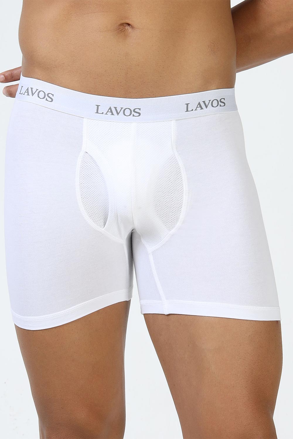 Lavos Men's Bamboo Cotton Boxer Briefs | Mid Rise 4-Way Stretch Underwear | Breathable Organic Cotton Antibacterial Trunks - LM2003