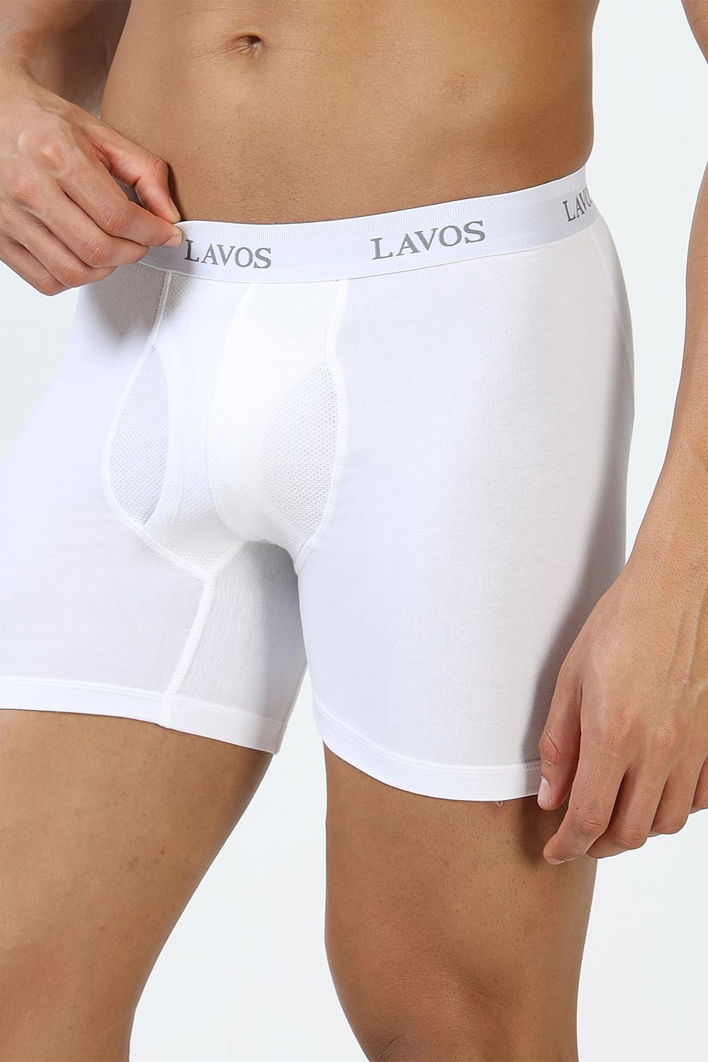 Lavos Men's Bamboo Cotton Boxer Briefs | Mid Rise 4-Way Stretch Underwear | Breathable Organic Cotton Antibacterial Trunks - LM2003