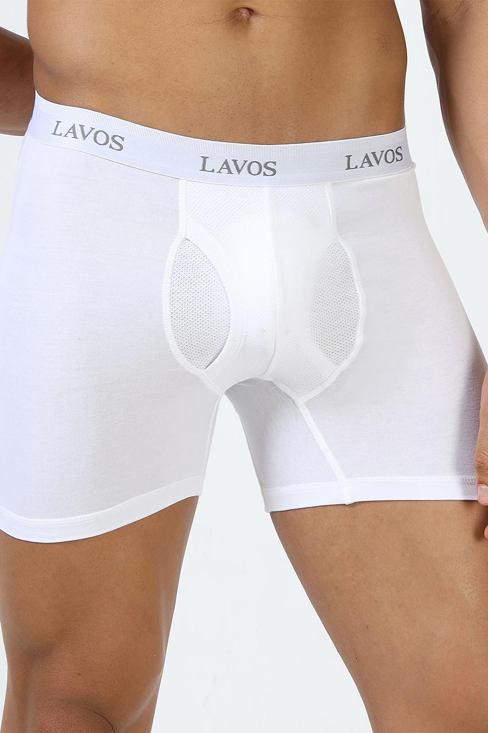 Lavos Men's Bamboo Cotton Boxer Briefs | Mid Rise 4-Way Stretch Underwear | Breathable Organic Cotton Antibacterial Trunks - LM2003
