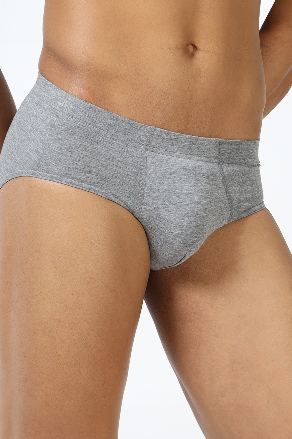 Lavos Men's Bamboo Cotton Brief | Mid Rise Solid Innerwear | 4-Way Stretch Organic Cotton Underwear with Natural Support - LM2011