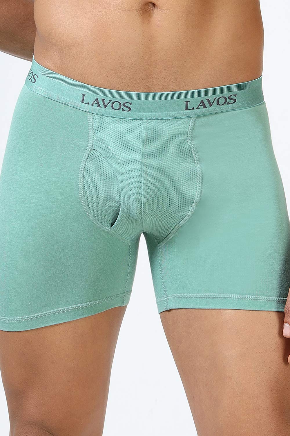 Lavos Men's Bamboo Cotton Boxer Briefs | Mid Rise 4-Way Stretch Underwear | Breathable Organic Cotton Antibacterial Trunks - LM2003