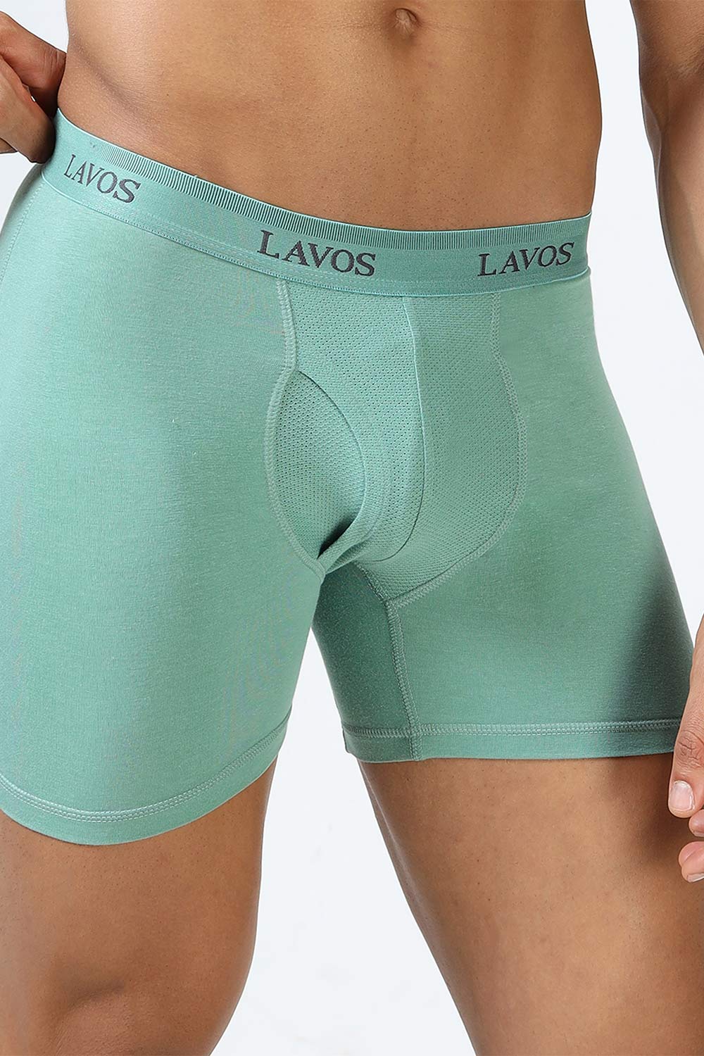 Lavos Men's Bamboo Cotton Boxer Briefs | Mid Rise 4-Way Stretch Underwear | Breathable Organic Cotton Antibacterial Trunks - LM2003