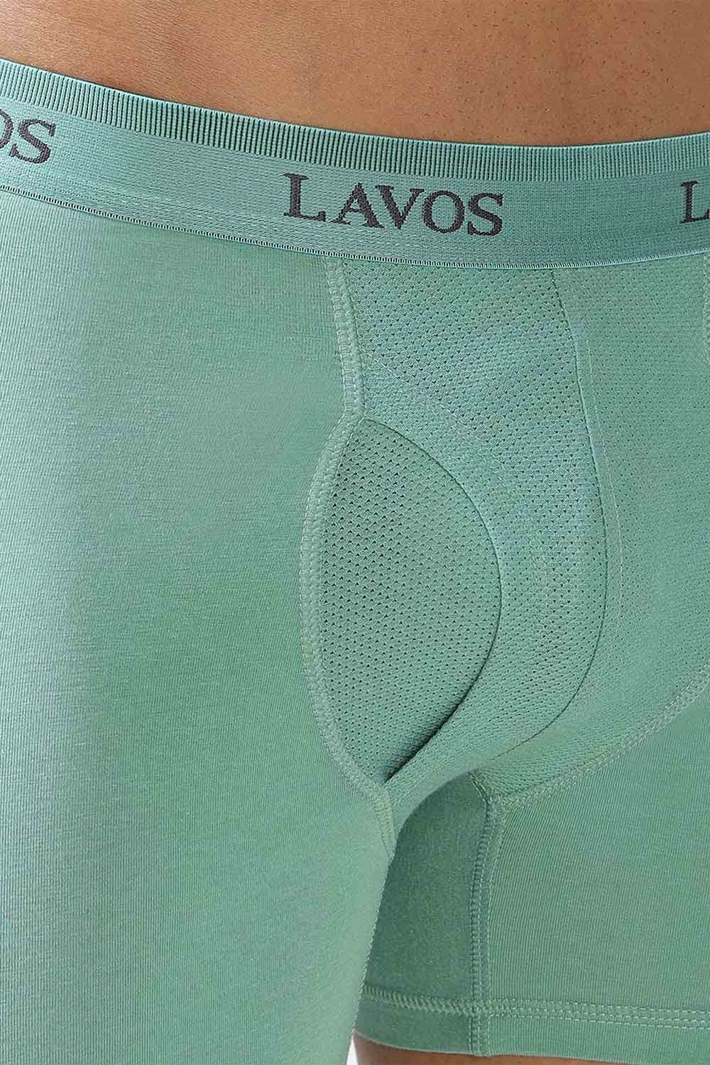 Lavos Men's Bamboo Cotton Boxer Briefs | Mid Rise 4-Way Stretch Underwear | Breathable Organic Cotton Antibacterial Trunks - LM2003